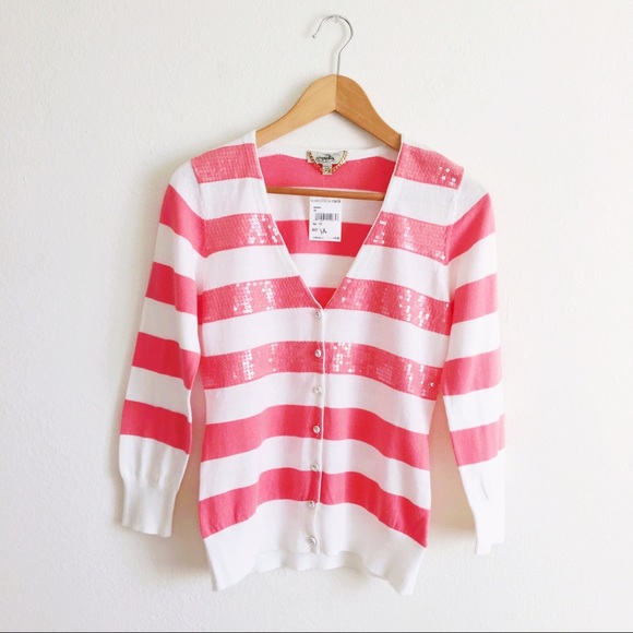 Camellia Sequin Striped Cardigan - Picture 1 of 5